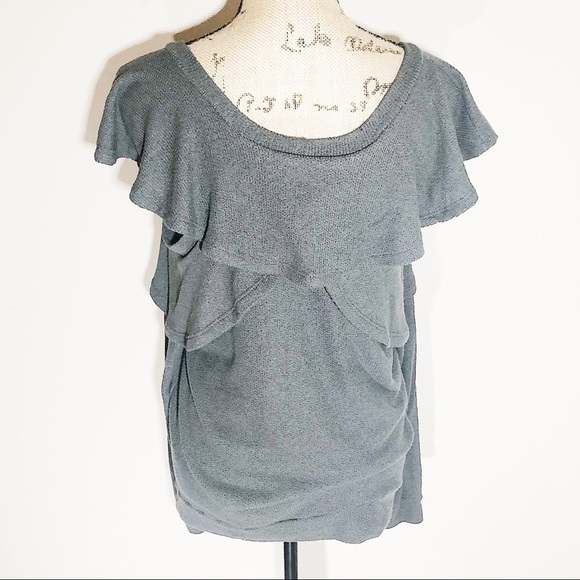 Grey Ruffle Sweater Top - Picture 5 of 7